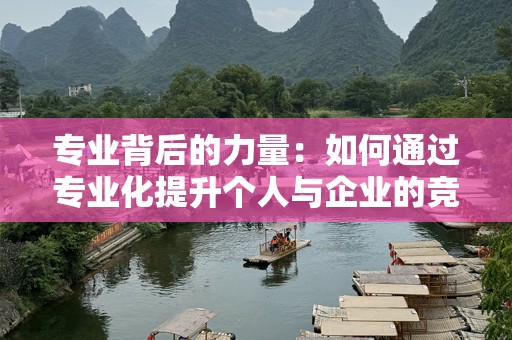专业背后的力量：如何通过专业化提升个人与企业的竞争力
