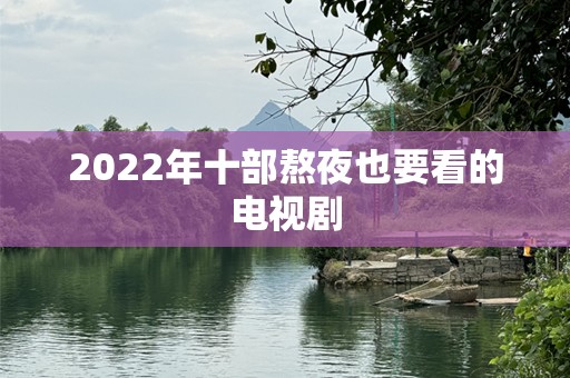 2022年十部熬夜也要看的电视剧