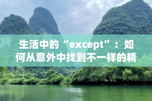 生活中的“except”：如何从意外中找到不一样的精彩