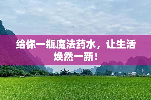 给你一瓶魔法药水，让生活焕然一新！