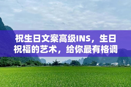祝生日文案高级INS，生日祝福的艺术，给你最有格调的表达