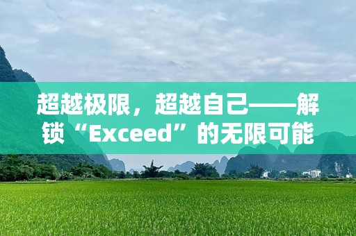 超越极限，超越自己——解锁“Exceed”的无限可能