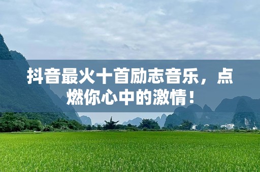 抖音最火十首励志音乐，点燃你心中的激情！
