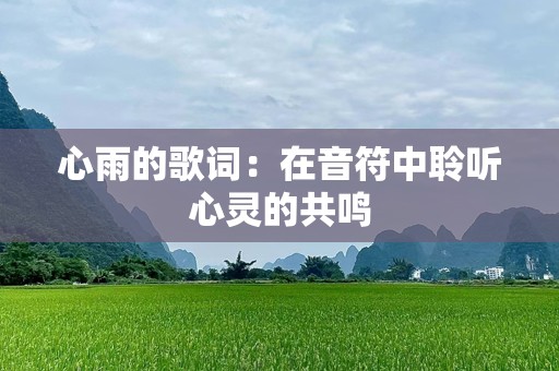 心雨的歌词：在音符中聆听心灵的共鸣