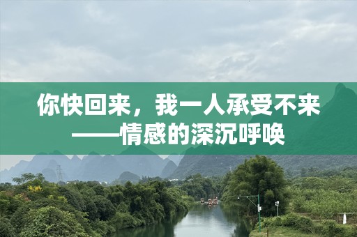 你快回来，我一人承受不来——情感的深沉呼唤