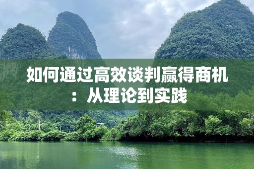 如何通过高效谈判赢得商机：从理论到实践
