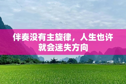 伴奏没有主旋律，人生也许就会迷失方向