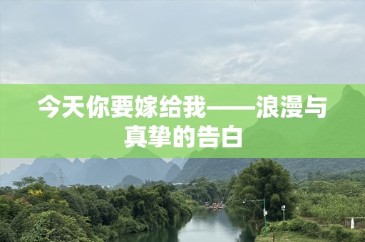 今天你要嫁给我——浪漫与真挚的告白