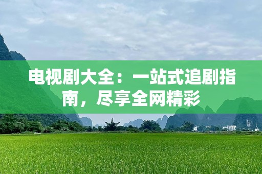 电视剧大全：一站式追剧指南，尽享全网精彩