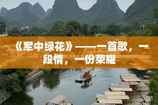 《军中绿花》——一首歌，一段情，一份荣耀