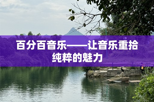 百分百音乐——让音乐重拾纯粹的魅力