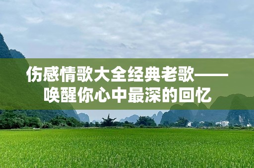 伤感情歌大全经典老歌——唤醒你心中最深的回忆