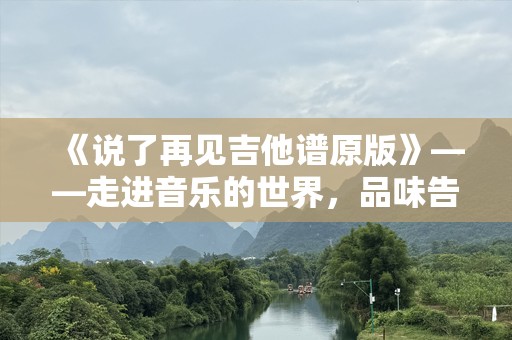 《说了再见吉他谱原版》——走进音乐的世界，品味告别的旋律
