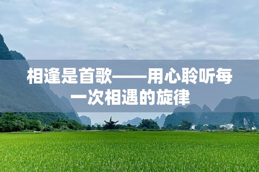 相逢是首歌——用心聆听每一次相遇的旋律