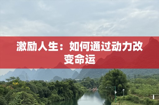 激励人生：如何通过动力改变命运