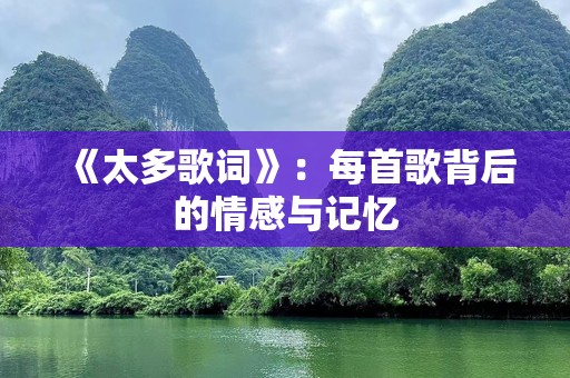 《太多歌词》：每首歌背后的情感与记忆