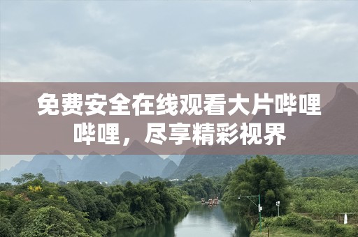免费安全在线观看大片哔哩哔哩，尽享精彩视界