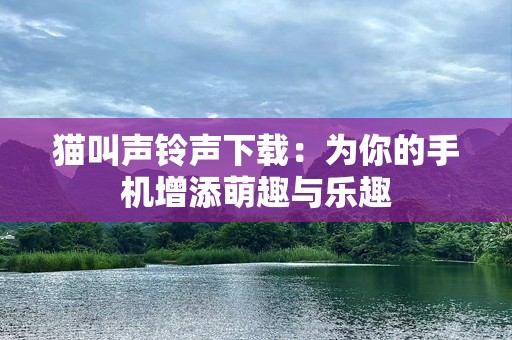 猫叫声***下载：为你的手机增添萌趣与乐趣