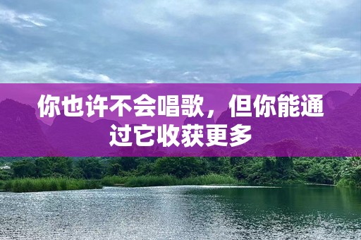 你也许不会唱歌，但你能通过它收获更多