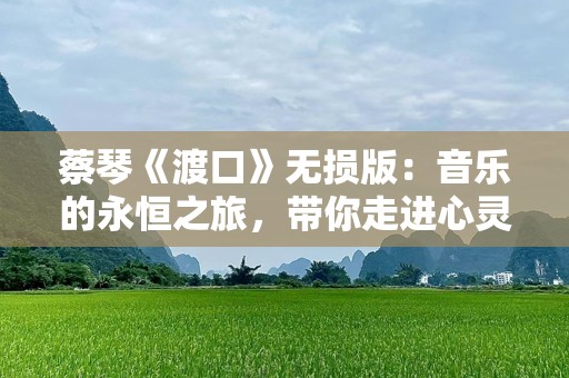 蔡琴《渡口》无损版：音乐的永恒之旅，带你走进心灵的港湾