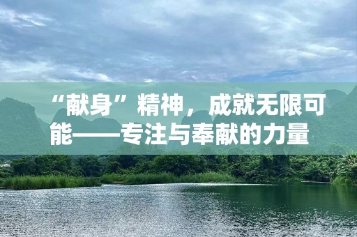 “献身”精神，成就无限可能——专注与奉献的力量
