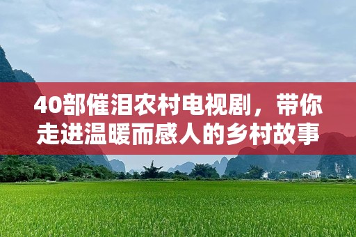40部催泪农村电视剧，带你走进温暖而感人的乡村故事