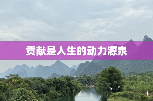 贡献是人生的动力源泉