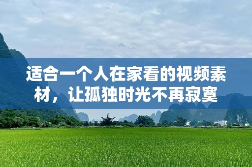 适合一个人在家看的视频素材，让孤独时光不再寂寞