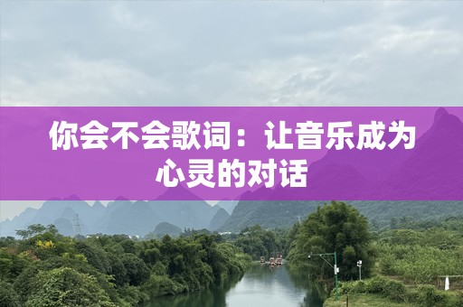 你会不会歌词：让音乐成为心灵的对话