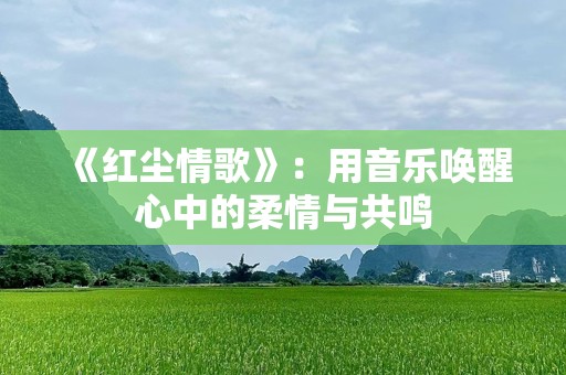 《红尘情歌》：用音乐唤醒心中的柔情与共鸣