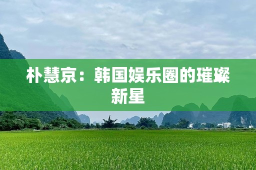 朴慧京：韩国娱乐圈的璀璨新星