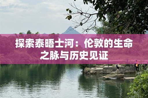 探索泰晤士河：伦敦的生命之脉与历史见证