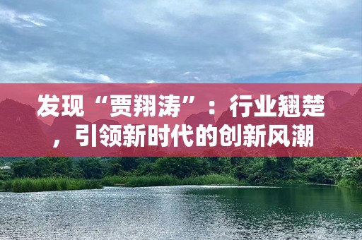 发现“贾翔涛”：行业翘楚，引领新时代的创新风潮