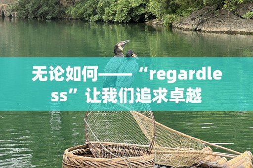 无论如何——“regardless”让我们追求卓越