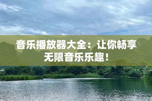 音乐播放器大全：让你畅享无限音乐乐趣！