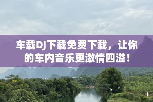车载DJ下载免费下载，让你的车内音乐更激情四溢！