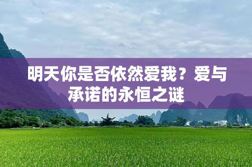 明天你是否依然爱我？爱与承诺的永恒之谜