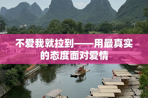 不爱我就拉到——用最真实的态度面对爱情