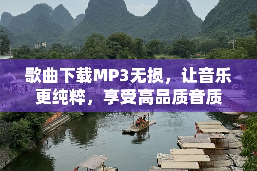歌曲下载MP3无损，让音乐更纯粹，享受高品质音质