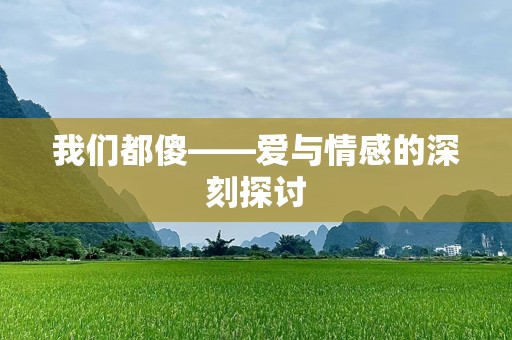 我们都傻——爱与情感的深刻探讨