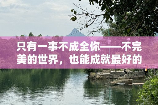 只有一事不成全你——不完美的世界，也能成就最好的自己