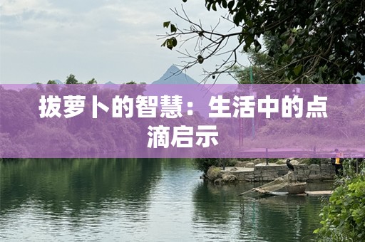 拔萝卜的智慧：生活中的点滴启示