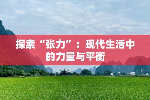 探索“张力”：现代生活中的力量与平衡