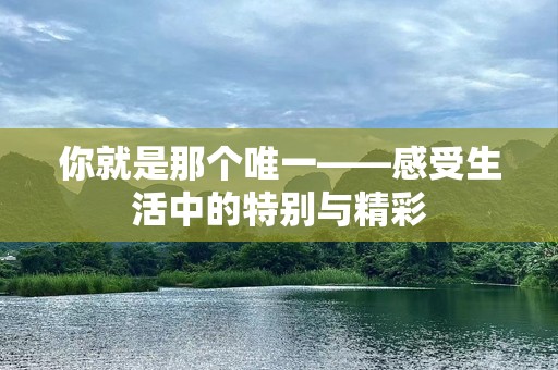 你就是那个唯一——感受生活中的特别与精彩