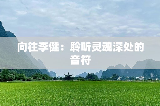 向往李健：聆听灵魂深处的音符