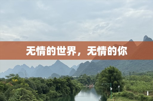 无情的世界，无情的你