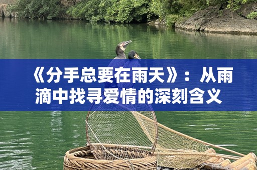 《分手总要在雨天》：从雨滴中找寻爱情的深刻含义