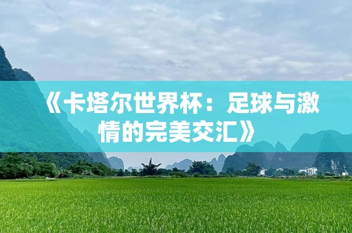 《卡塔尔世界杯：足球与激情的完美交汇》