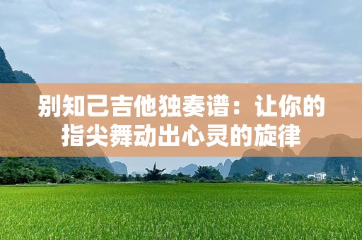 别知己吉他独奏谱：让你的指尖舞动出心灵的旋律