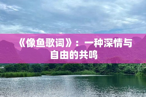 《像鱼歌词》：一种深情与自由的共鸣